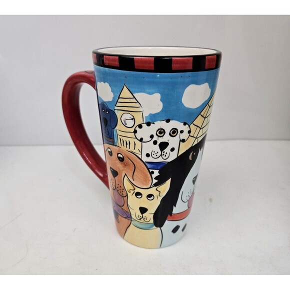 Dogzilla Dogs Tall Mug World Landmarks Candace Reiter 2001 Vintage 6.5" - Picture 5 of 12